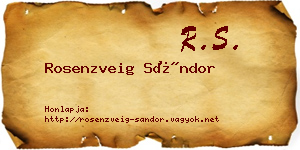 Rosenzveig Sándor névjegykártya